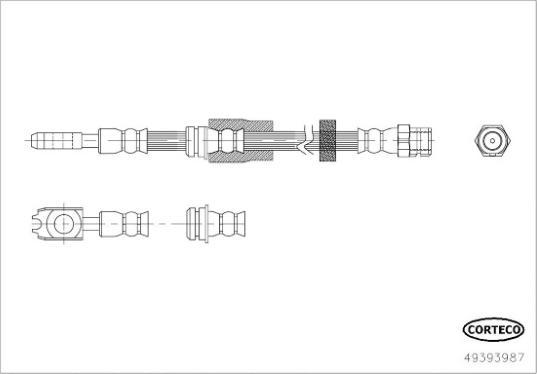 Corteco 49393987 - Гальмівний шланг autozip.com.ua