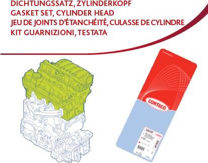 Corteco 418599P - Комплект прокладок, головка циліндра autozip.com.ua