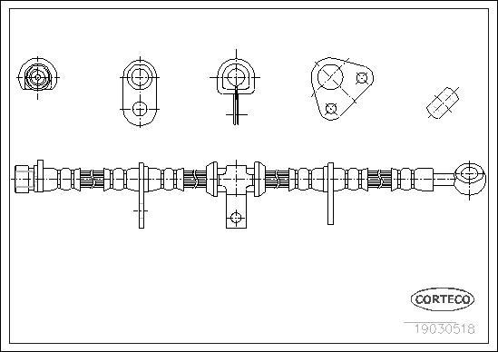 Corteco 19030518 - Гальмівний шланг autozip.com.ua