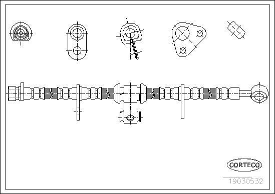 Corteco 19030532 - Гальмівний шланг autozip.com.ua