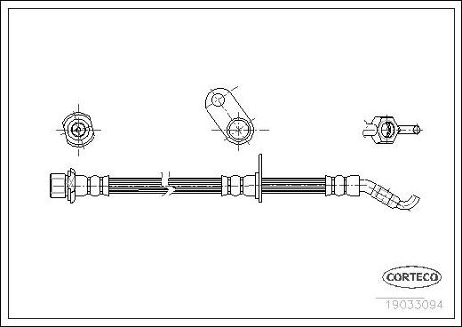 Corteco 19033094 - Гальмівний шланг autozip.com.ua