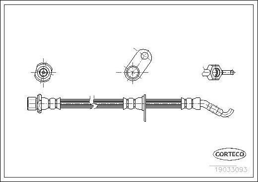 Corteco 19033093 - Гальмівний шланг autozip.com.ua