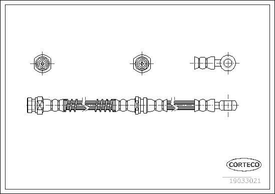 Corteco 19033021 - Гальмівний шланг autozip.com.ua