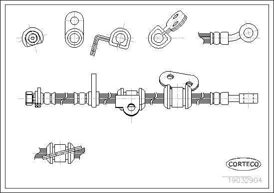 Corteco 19032904 - Гальмівний шланг autozip.com.ua