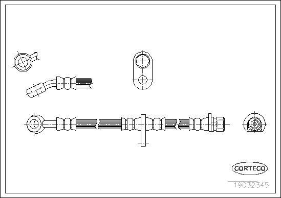 Corteco 19032345 - Гальмівний шланг autozip.com.ua