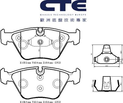 CTE CBL09003 - Гальмівні колодки, дискові гальма autozip.com.ua