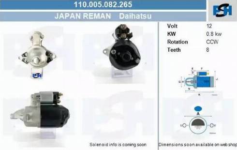 PSH 110.005.082.265 - Стартер autozip.com.ua