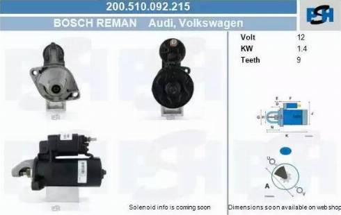 PSH 200.510.092.215 - Стартер autozip.com.ua