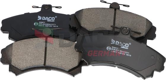 DACO 329977 - Гальмівні колодки, дискові гальма autozip.com.ua