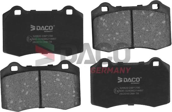 DACO 320620 - Гальмівні колодки, дискові гальма autozip.com.ua