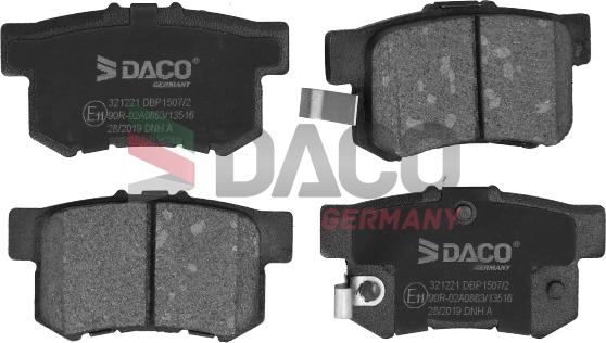 DACO 321221 - Гальмівні колодки, дискові гальма autozip.com.ua