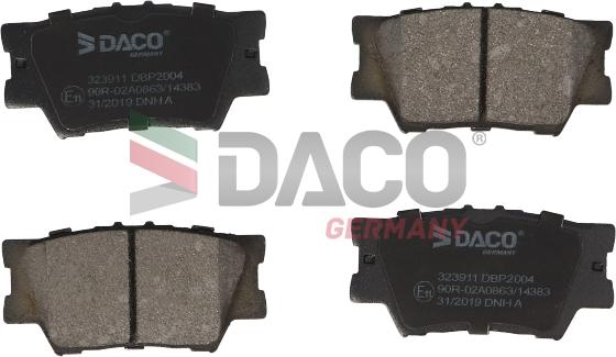 DACO 323911 - Гальмівні колодки, дискові гальма autozip.com.ua