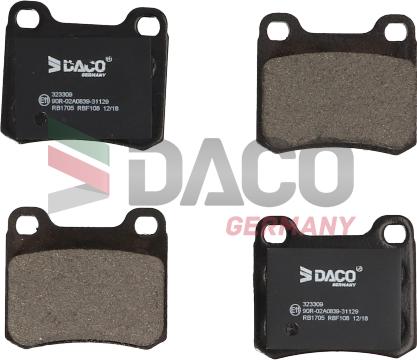 DACO 323309 - Гальмівні колодки, дискові гальма autozip.com.ua