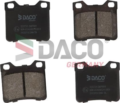 DACO 323731 - Гальмівні колодки, дискові гальма autozip.com.ua