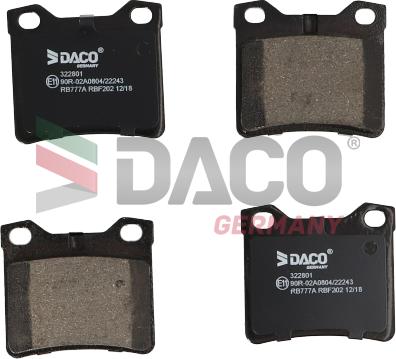DACO 322801 - Гальмівні колодки, дискові гальма autozip.com.ua