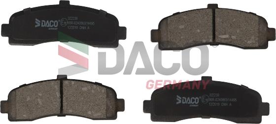 DACO 322239 - Гальмівні колодки, дискові гальма autozip.com.ua
