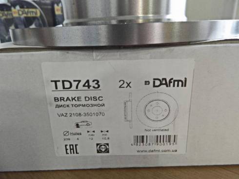 Dafmi TD743 - Гальмівний диск autozip.com.ua