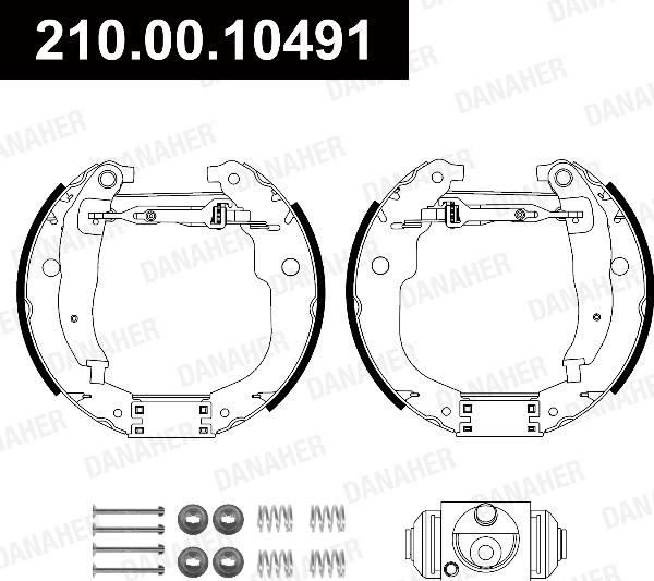 Danaher 210.00.10491 - Комплект гальм, барабанний механізм autozip.com.ua
