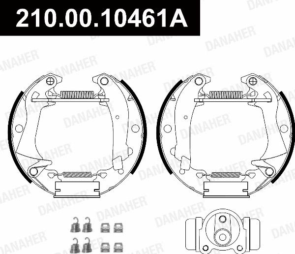 Danaher 210.00.10461A - Комплект гальм, барабанний механізм autozip.com.ua
