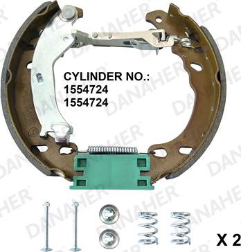 Danaher 210.00.10476 - Комплект гальм, барабанний механізм autozip.com.ua