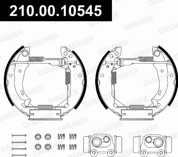 Danaher 210.00.10545 - Комплект гальм, барабанний механізм autozip.com.ua