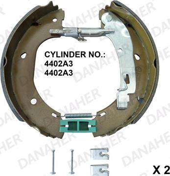 Danaher 210.00.10539A - Комплект гальм, барабанний механізм autozip.com.ua