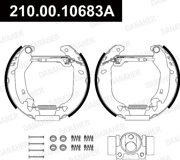 Danaher 210.00.10683A - Комплект гальм, барабанний механізм autozip.com.ua