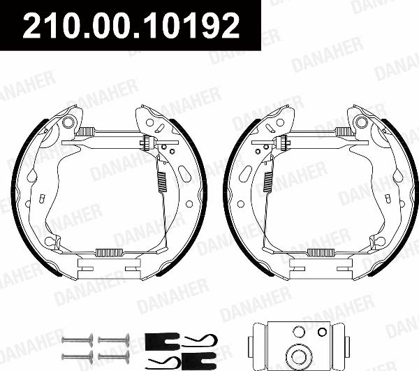 Danaher 210.00.10192 - Комплект гальм, барабанний механізм autozip.com.ua
