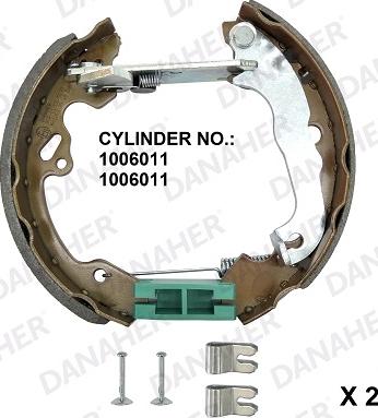 Danaher 210.00.10125 - Комплект гальм, барабанний механізм autozip.com.ua