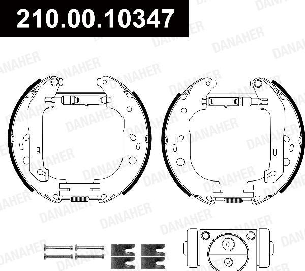 Danaher 210.00.10347 - Комплект гальм, барабанний механізм autozip.com.ua