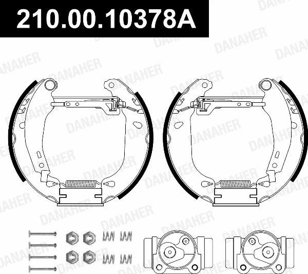 Danaher 210.00.10378A - Комплект гальм, барабанний механізм autozip.com.ua