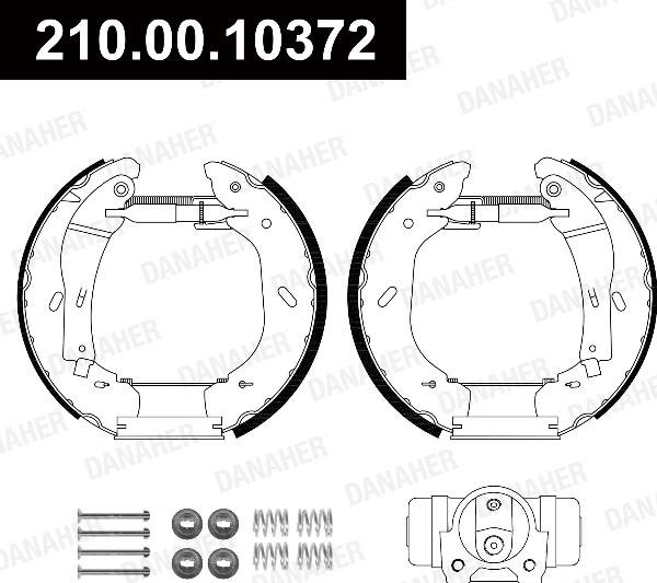 Danaher 210.00.10372 - Комплект гальм, барабанний механізм autozip.com.ua