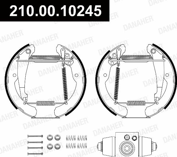 Danaher 210.00.10245 - Комплект гальм, барабанний механізм autozip.com.ua
