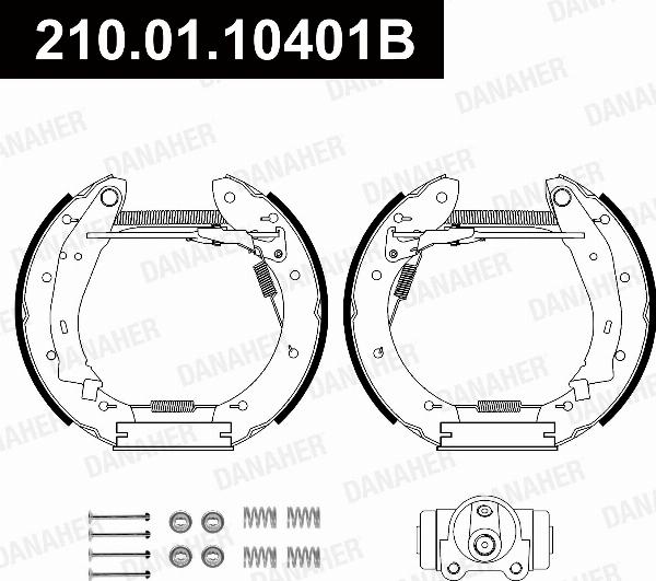 Danaher 210.01.10401B - Комплект гальм, барабанний механізм autozip.com.ua