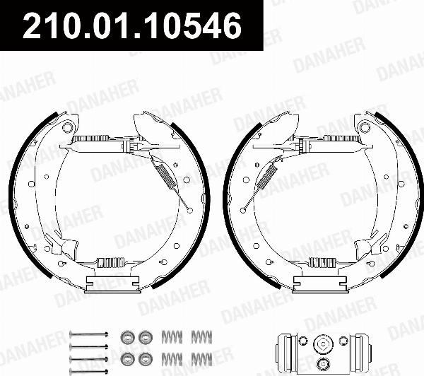Danaher 210.01.10546 - Комплект гальм, барабанний механізм autozip.com.ua