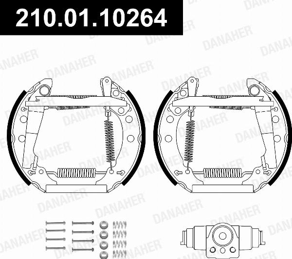 Danaher 210.01.10264 - Комплект гальм, барабанний механізм autozip.com.ua