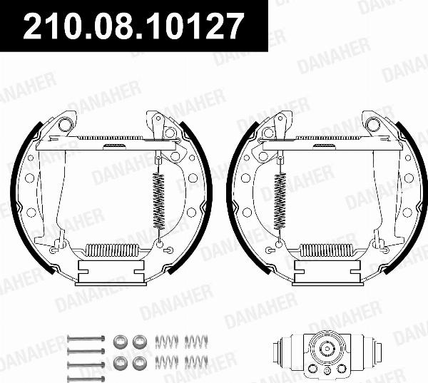 Danaher 210.08.10127 - Комплект гальм, барабанний механізм autozip.com.ua