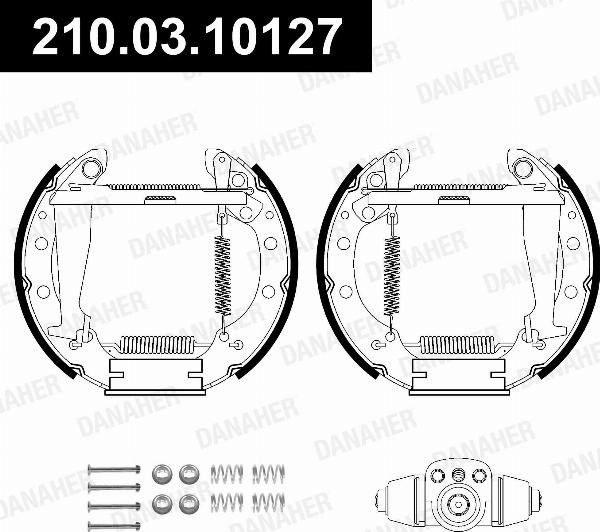 Danaher 210.03.10127 - Комплект гальм, барабанний механізм autozip.com.ua
