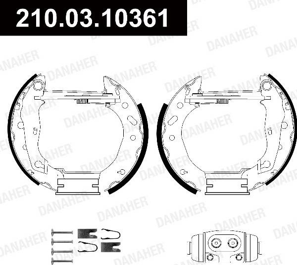 Danaher 210.03.10361 - Комплект гальм, барабанний механізм autozip.com.ua