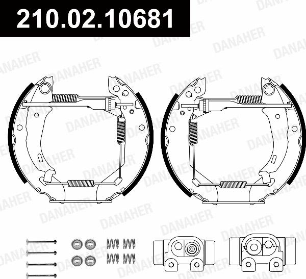 Danaher 210.02.10681 - Комплект гальм, барабанний механізм autozip.com.ua