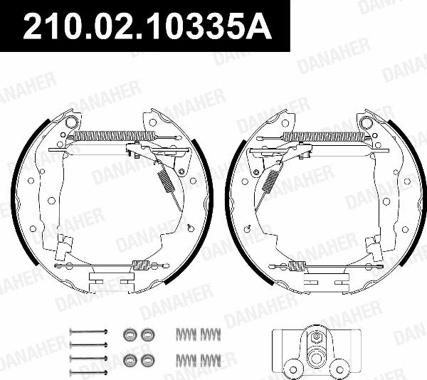 Danaher 210.02.10335A - Комплект гальм, барабанний механізм autozip.com.ua