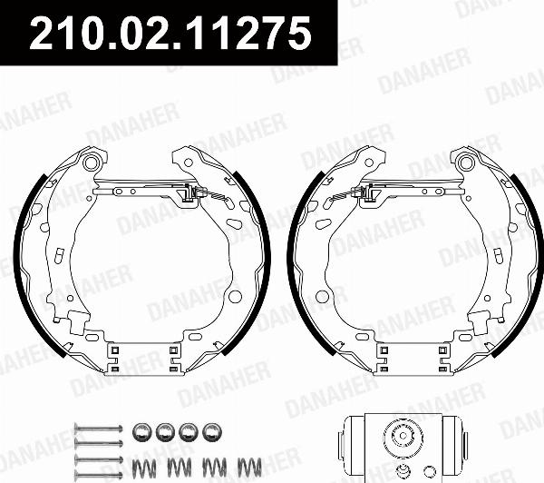 Danaher 210.02.11275 - Комплект гальм, барабанний механізм autozip.com.ua