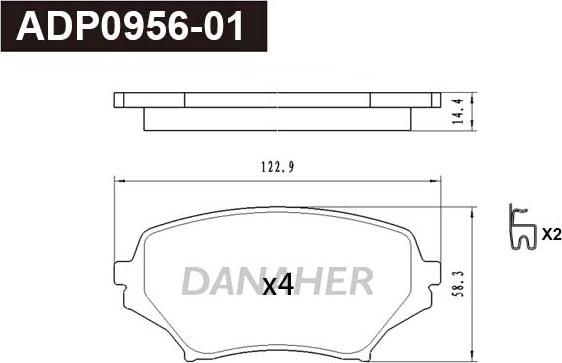 Danaher ADP0956-01 - Гальмівні колодки, дискові гальма autozip.com.ua