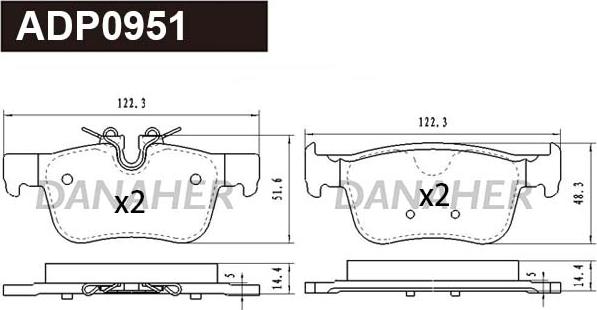 Danaher ADP0951 - Гальмівні колодки, дискові гальма autozip.com.ua