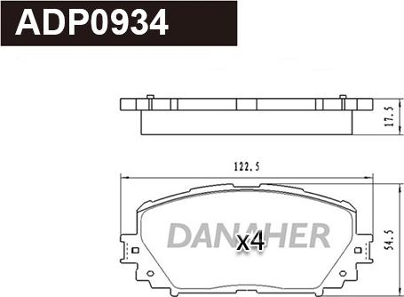 Danaher ADP0934 - Гальмівні колодки, дискові гальма autozip.com.ua