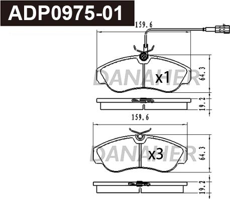 Danaher ADP0975-01 - Гальмівні колодки, дискові гальма autozip.com.ua