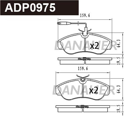 Danaher ADP0975 - Гальмівні колодки, дискові гальма autozip.com.ua