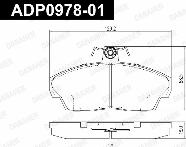 Danaher ADP0978-01 - Гальмівні колодки, дискові гальма autozip.com.ua