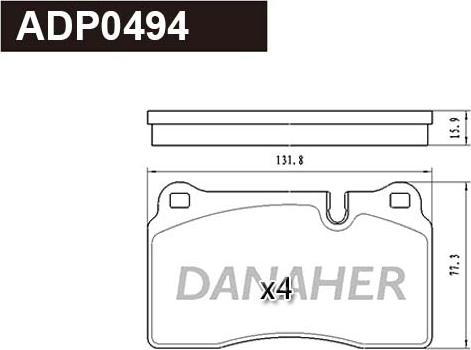 Danaher ADP0494 - Гальмівні колодки, дискові гальма autozip.com.ua