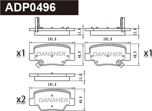 Danaher ADP0496 - Гальмівні колодки, дискові гальма autozip.com.ua